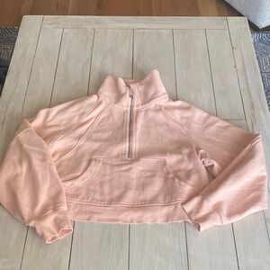 Lululemon Peach Quarter-Zip Cropped Scuba Sweatshirt Medium Large